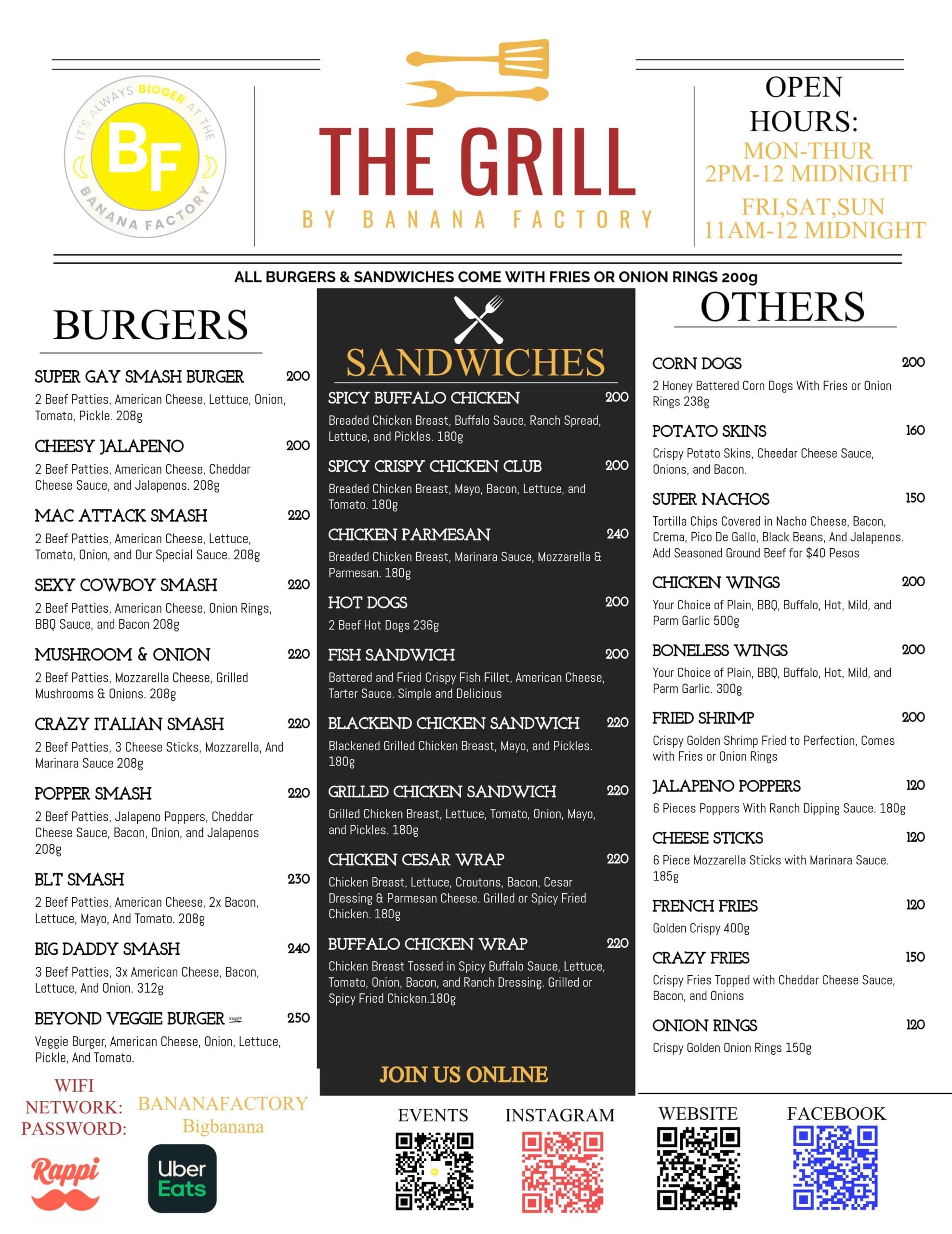 New Menu at The Banana Factory - The Banana Factory New Menu at the Banana Factory. Best Burgers in Puerto Vallarta
